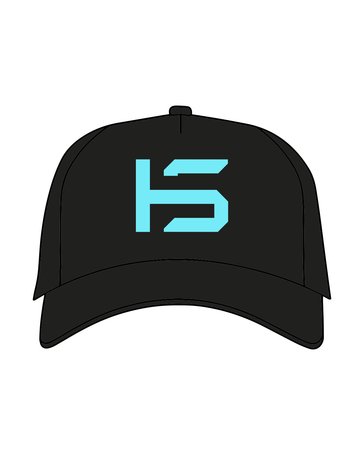 The Foam Trucker - Black - Holt Street - Center Crown - Printed - Tiffany Blue