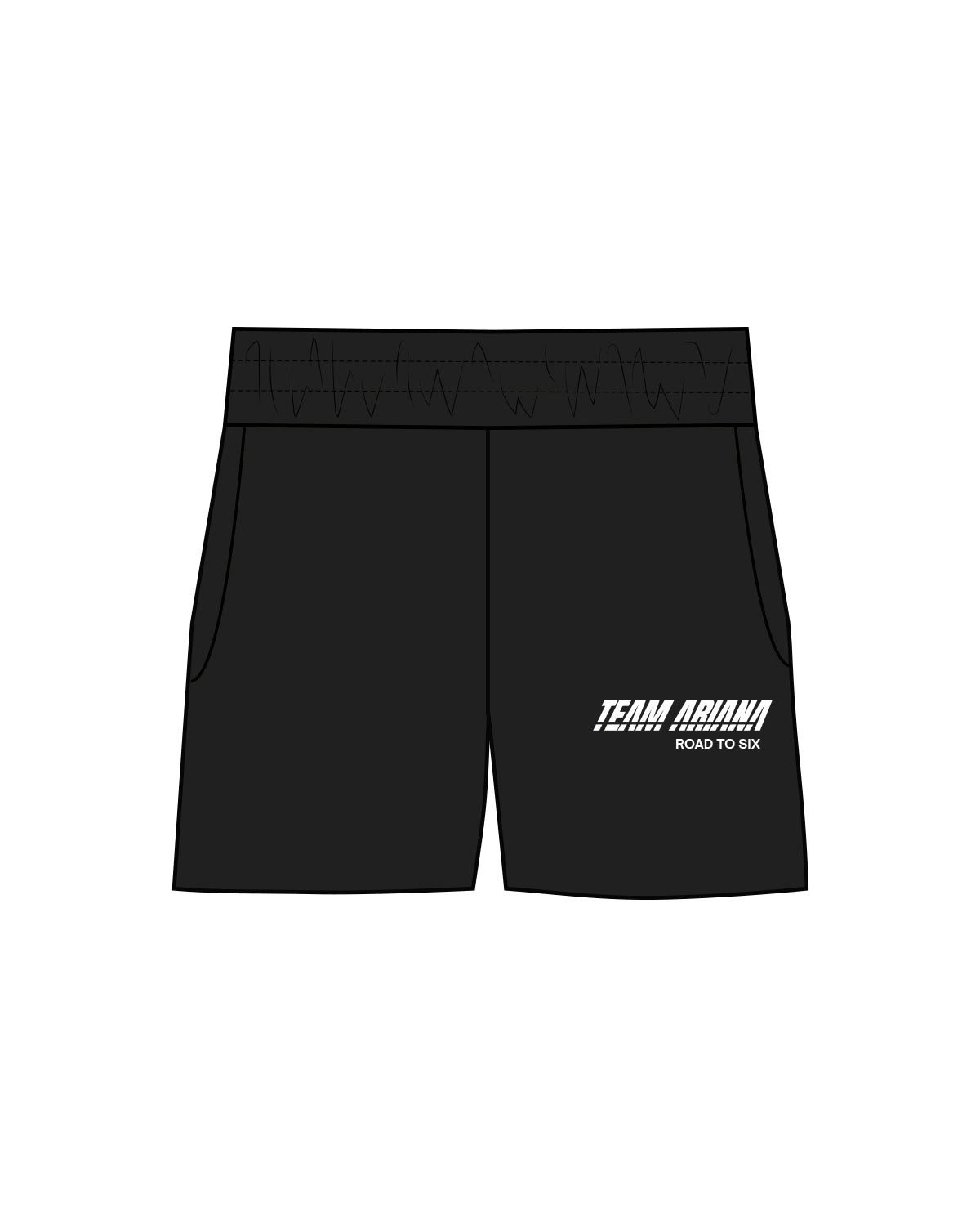 The Womens Sweat Shorts - Black - Ariana - Left Leg Stacked - White