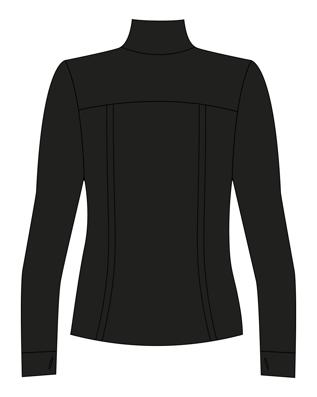 The Womens Zip Jacket - Black - Evolve Collective - Left Chest - Printed - White