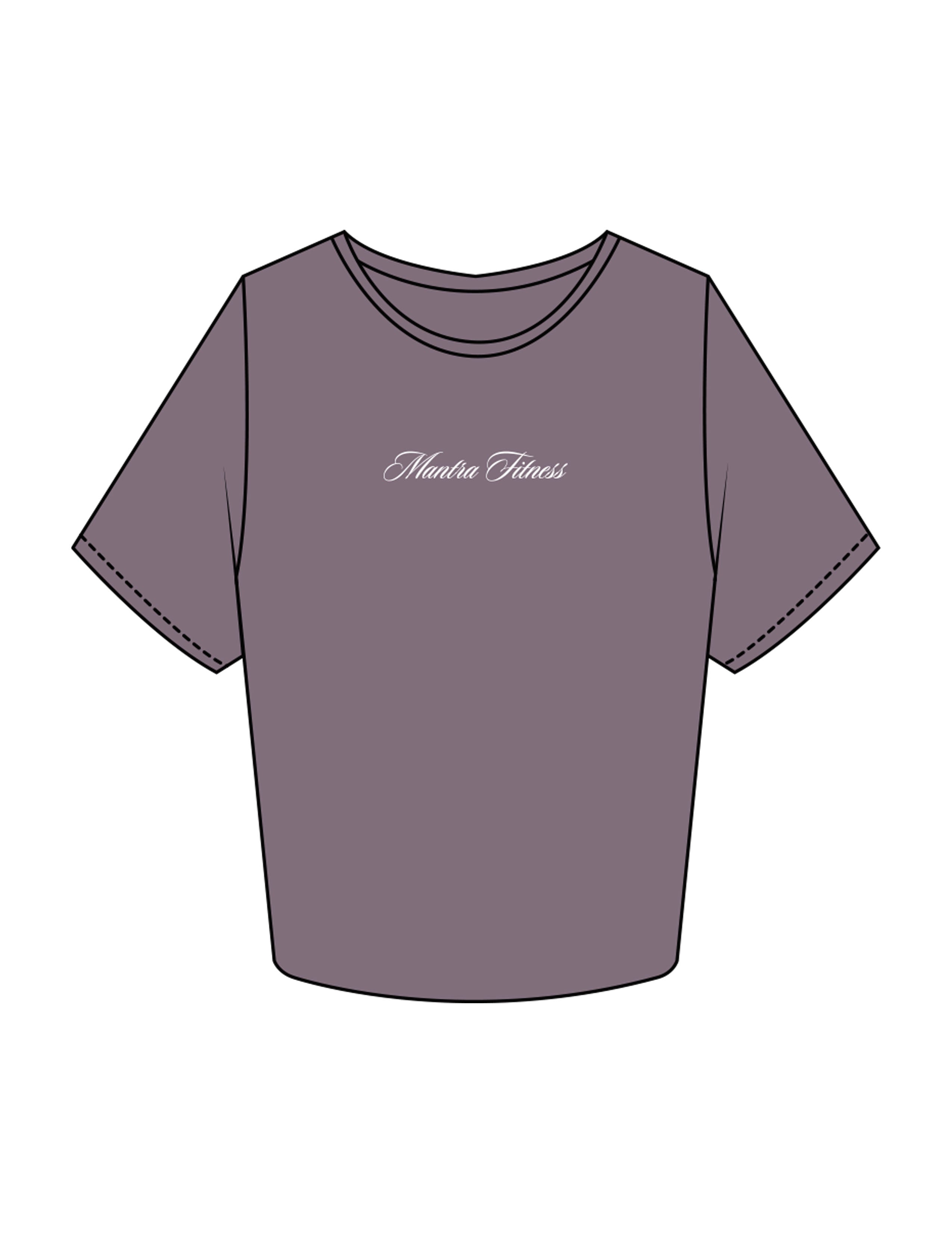 The Crop Tee - Mauve - Mantra - Center Chest - Printed - White