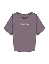 The Crop Tee - Mauve - Mantra - Center Chest - Printed - White