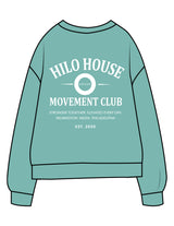 The Midweight Unisex Crewneck - Washed Mint - HiLo - Center Chest & Back Stacked - Printed - White