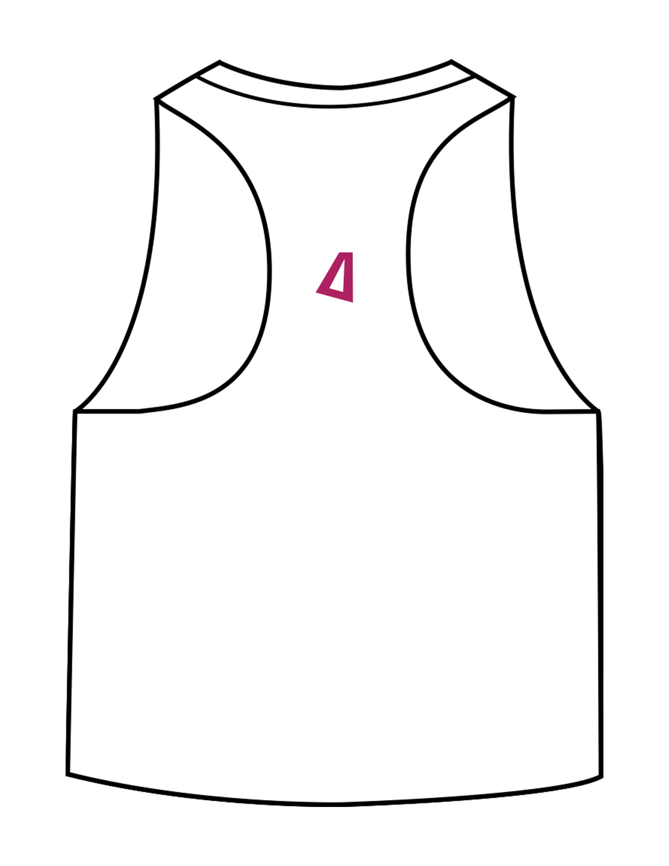 The Crop Muscle Racerback - White - Delta Fitness - Chest Stacked "DELTA" & Back Icon - Printed - Full Color