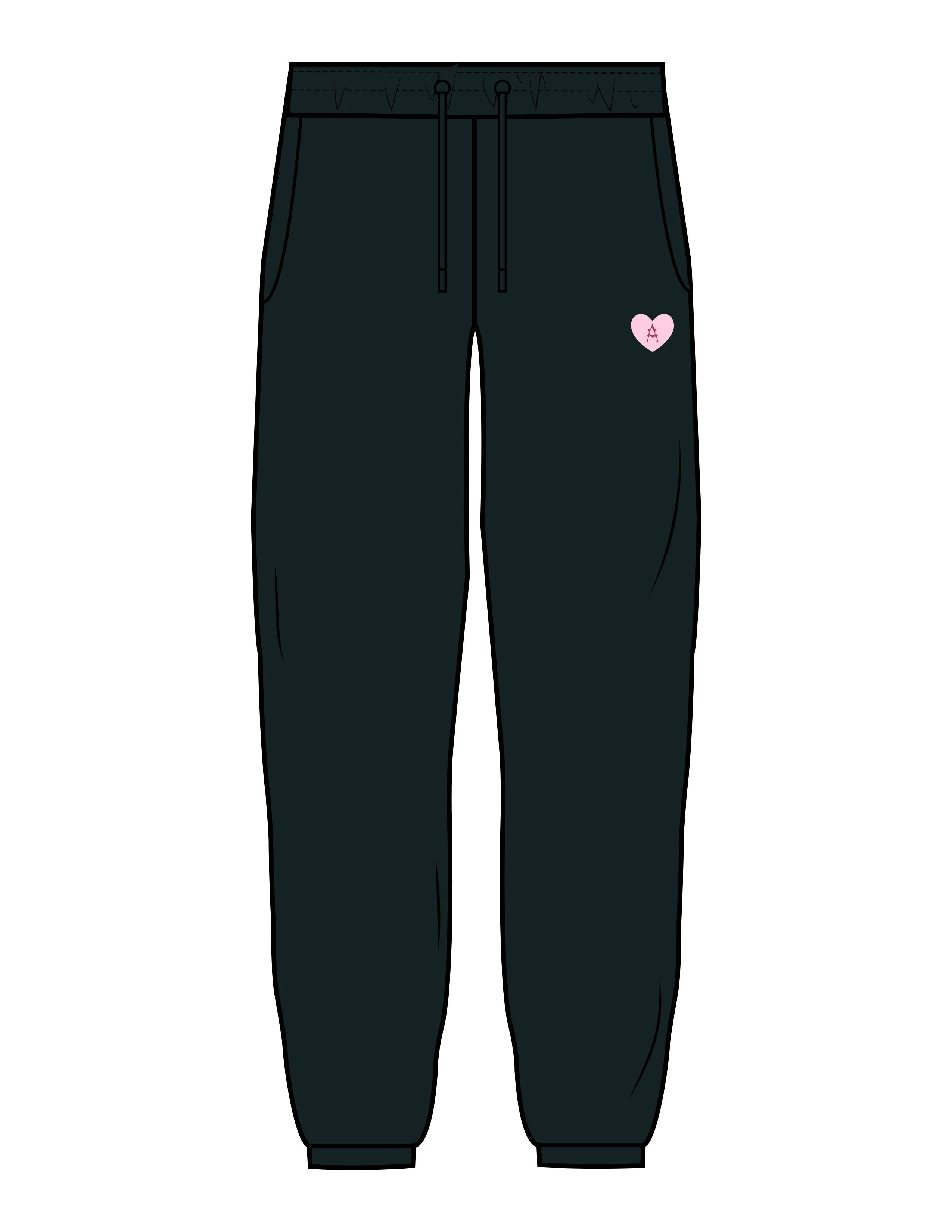 The Mens Classic Sweatpants - Pine Green - Activate House - Left Leg - Printed - Full Color