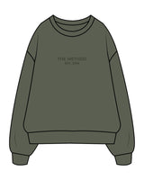 The Mens Crewneck - Cypress - C Wickson - Center Chest Stacked & Center Back Stacked - Printed - Tone on Tone