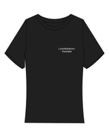 The Baby Tee - Black - LagreeMixx - Left Chest Stacked & Center Back "TRAINER" - Printed - Bone