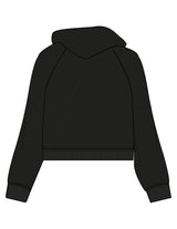 The Womens Crop Hoodie - Black - Core Strong - Center Chest - Printed - White
