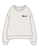 The Womens Crewneck - Bone - Platform - Left Chest Stacked & Back Bottom Right - Printed - Full Color