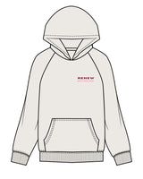 The Womens Hoodie - Bone - Renew - Left Chest Stacked & Back Center Stacked - Red