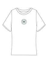 The Baby Tee - White - Marty's Matcha - Center Chest Round - Printed - Green