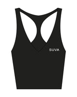 The Racer Tank - Black - SUVA - Left Chest & Back  - Printed - White