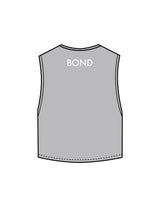 The Crop Muscle Tank - Storm - Bond Fitness - Center Chest Round & Upper Back - Printed - White