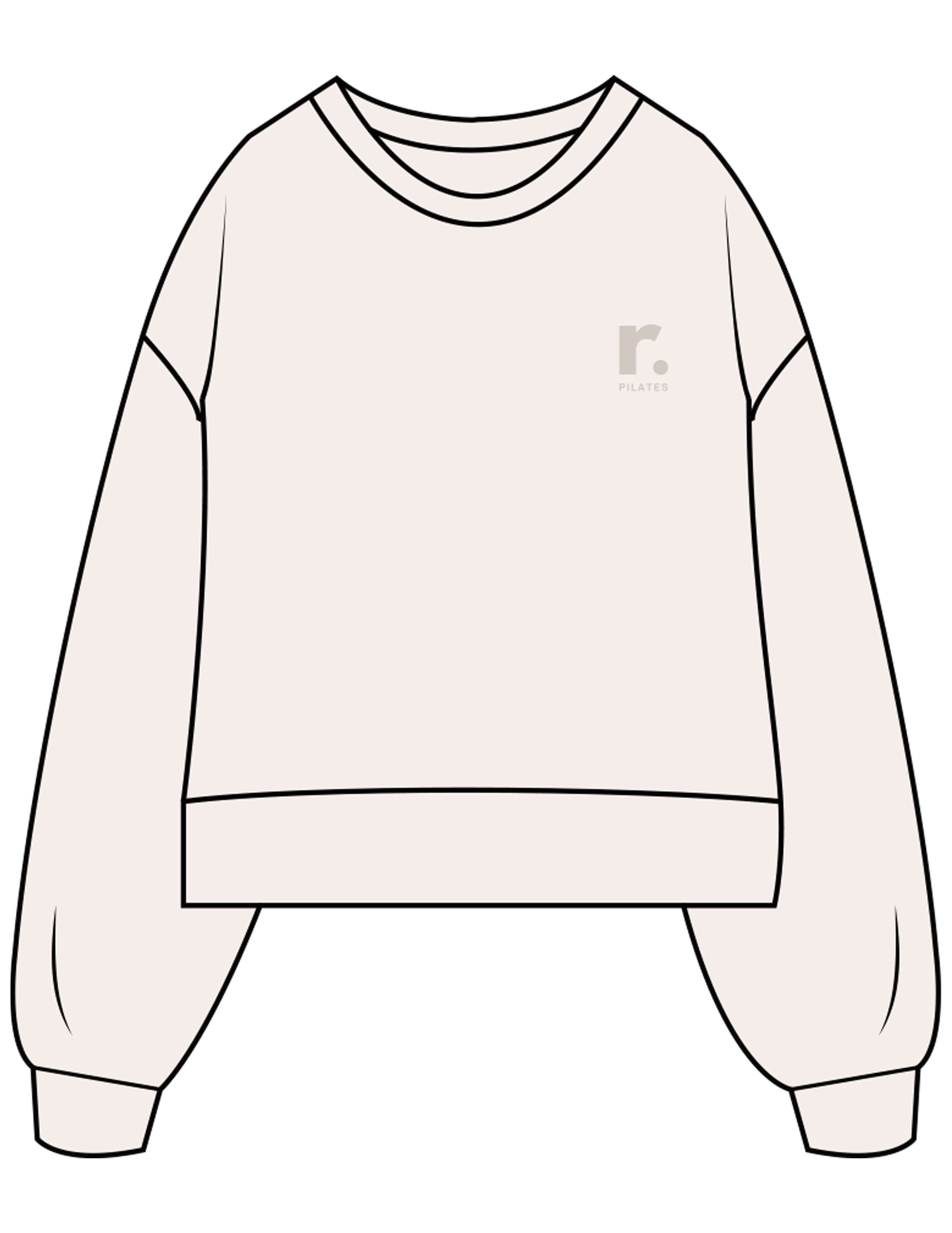 The Womens Heavyweight Crop - Off White - RPCS - Left Chest Stacked - Printed - Tone on Tone