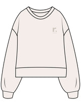 The Womens Heavyweight Crop - Off White - RPCS - Left Chest Stacked - Printed - Tone on Tone
