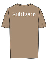 The Womens Tee - Sand - Sultivate - Center Chest Stacked & Upper Back - Printed - White