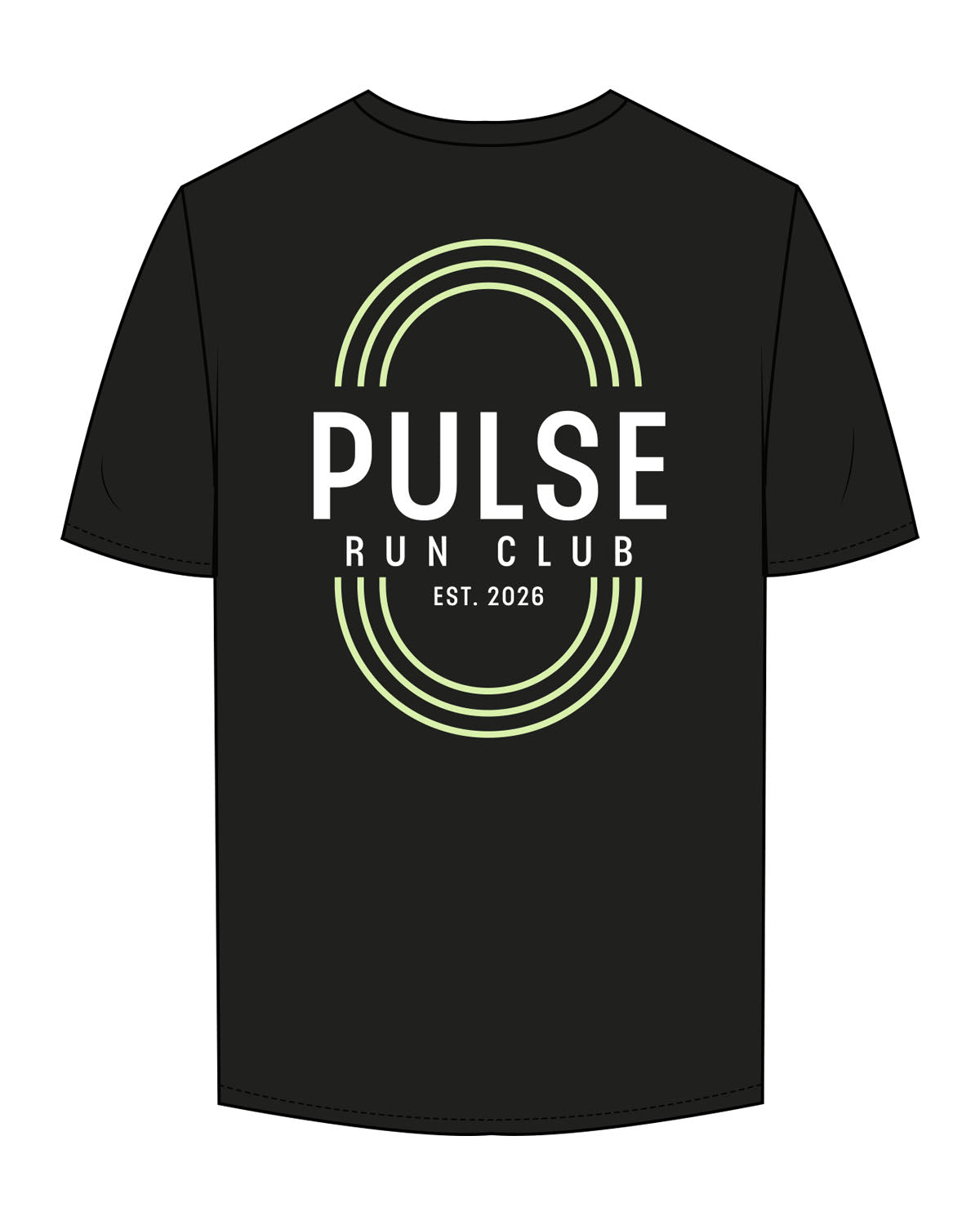 The Mens Tee - Black - Pulse 712 - Full Back - Printed - Full Color