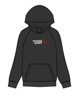 The Mens Hoodie - Washed Black - Fitness Quest 10 - Center Chest & Back Stacked - Full Colors