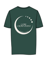 The Womens Tee - Forest - Core Crown Point - Left Chest & Back Round - Printed - Ivory