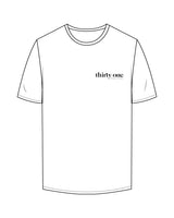 The Mens Tee - White - 31Theraphy - Left Chest Stacked - Black