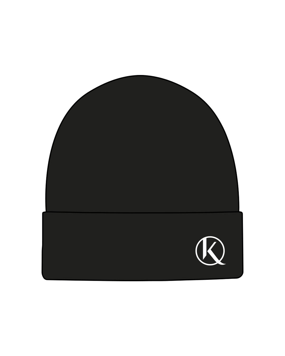 The Beanie - Black - Karve - Left Brim Logo - Embroidered - White