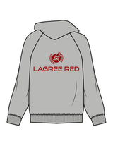 The Mens Zip Hoodie - Heather - Lagree Red - Left Chest & Back Stacked - Printed - Full Color