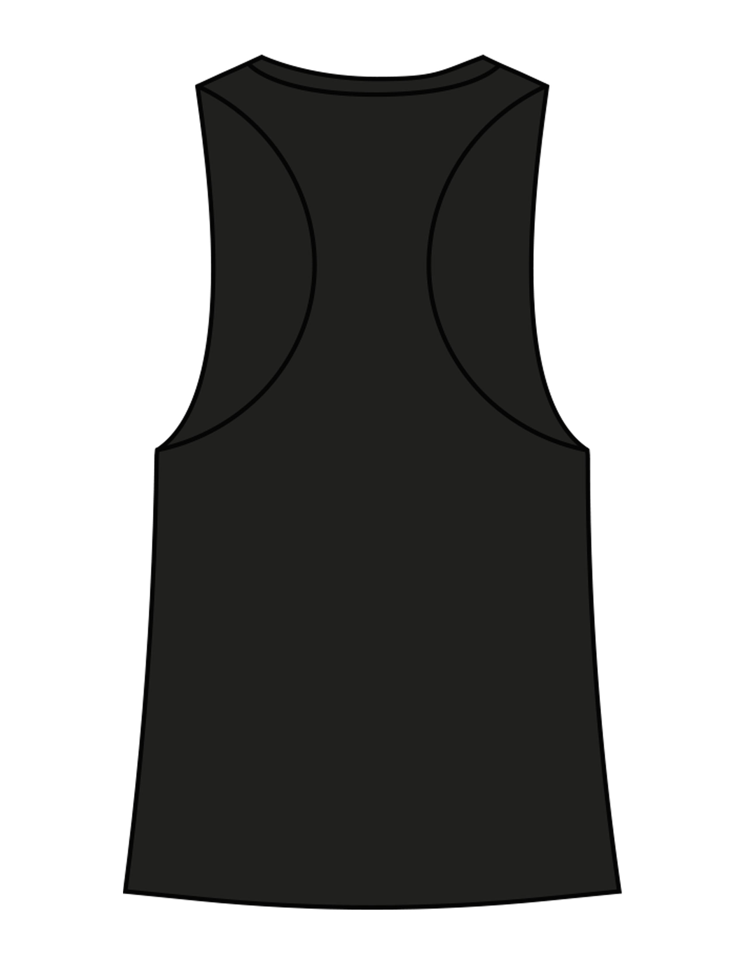 The Womens Racerback Tank - Black - Haus of Fitness - Center Chest - Printed - Tone on Tone