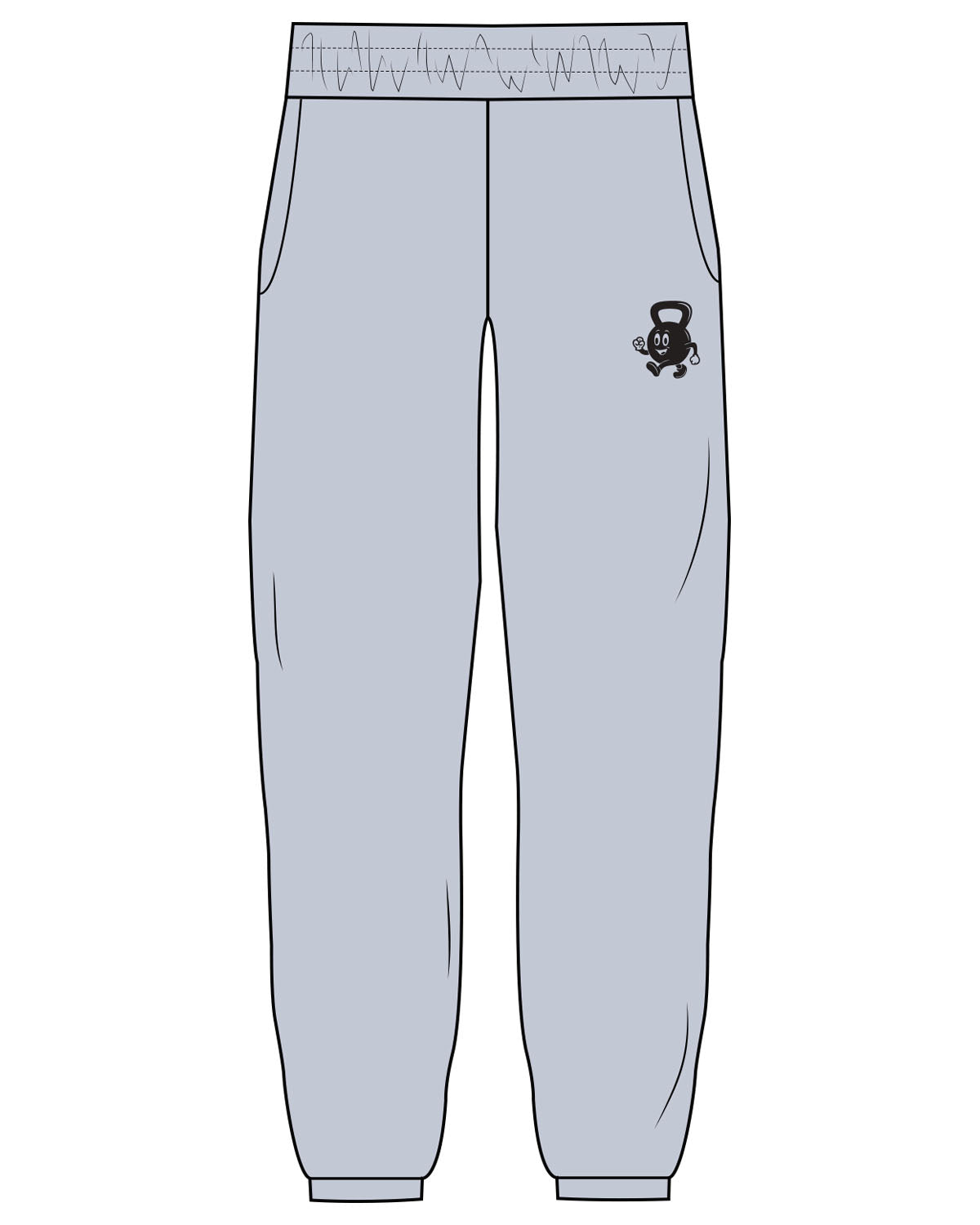 The Womens Sweatpants - Powder - Delta Fitness - Left Leg Kettlebell - Printed - 241f20