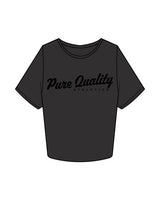 The Crop Tee - Charcoal - PURE QUALITY - Center Chest & Back Center - Black