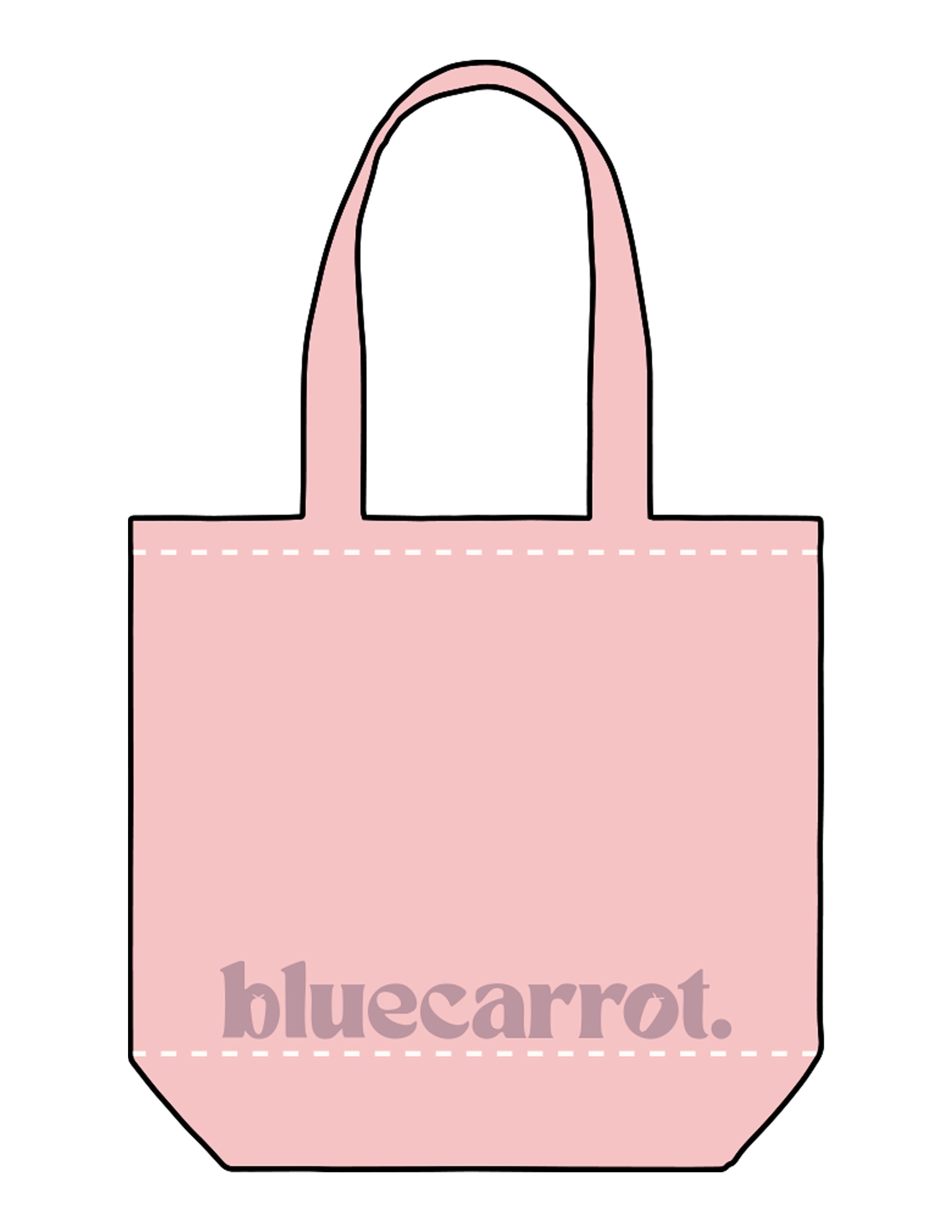 The Promo Tote Bag - Light Pink - BlueCarrot - Front Bottom - Printed - Dusty Rose