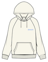 The Mens Heavyweight Hoodie - Off White - Drench - Left Chest - EMB - Periwinkle