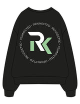 The Womens Crewneck - Black - REKINECTED - Left Chest & Center Back Circular - Printed - Full Color
