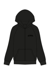 The Mens Zip Hoodie - Black - Elevate Pilates - Left Chest - Printed - Puff - Black