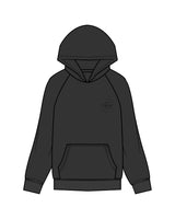 The Womens Hoodie - Washed Black - Spring House - Left Chest & Back Stacked - Printed - Black