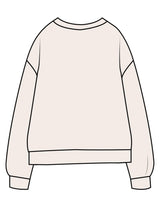 The Midweight Unisex Crewneck - Washed Ivory - Forme Barre Nantucket - Center Chest Stacked - Printed - Olive