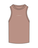 The Ribbed Full Length Tank - Clay - The Oak Method - Center Chest - Embroidered - Off White