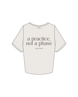 The Crop Tee - Bone - Mantra - Left Chest & Back Stacked - Printed - Full Color - Back Neckline - Embroidered - Tone on Tone