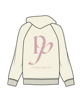 The Womens Hoodie - Butter - Platinum Pilates - Left Chest & Back Center Stacked - Pink