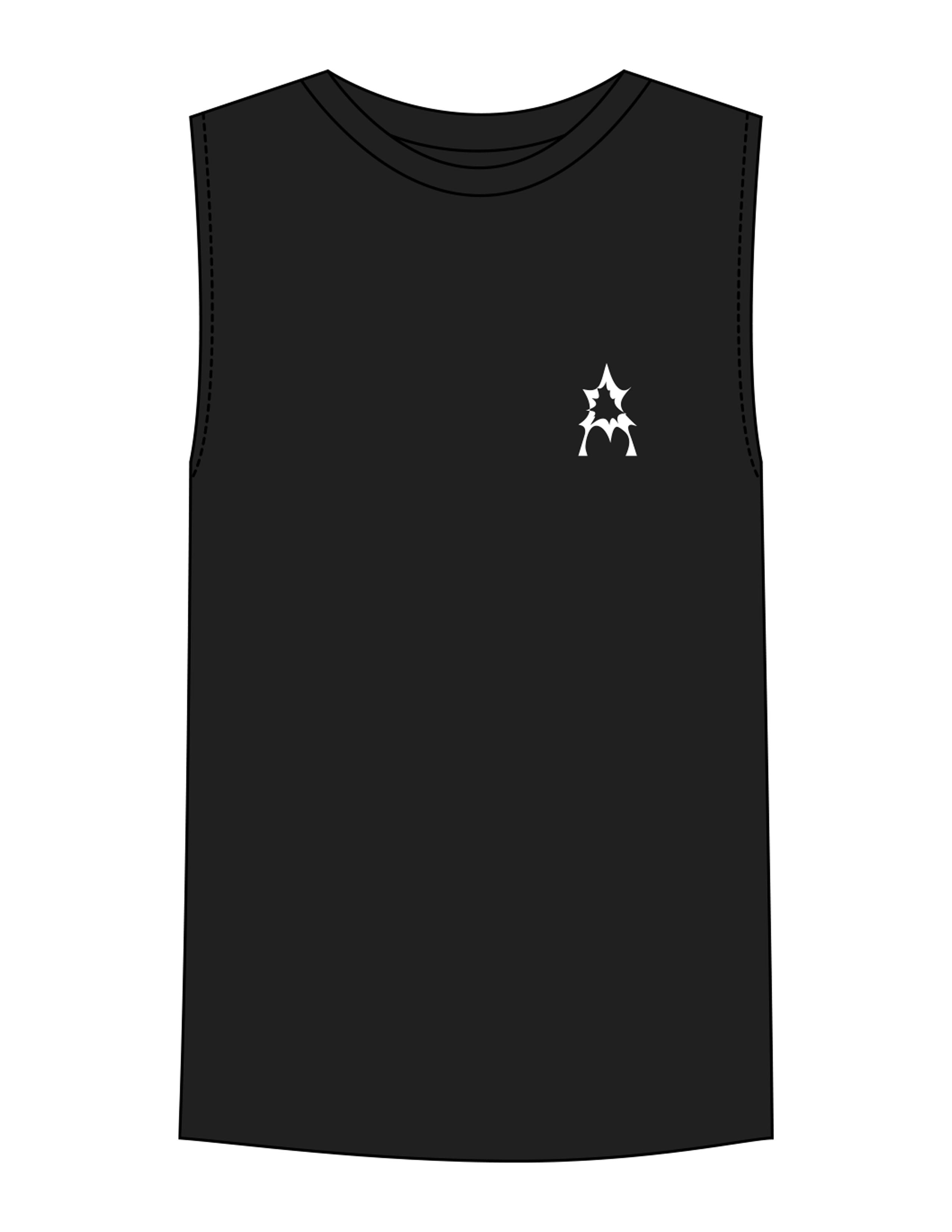 The Mens Tank - Black - Activate House - Left Chest "A" - Printed - White