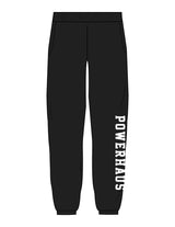The Mens Sweatpants - Black - Powerhaus Lagree - Left Leg - Printed - White