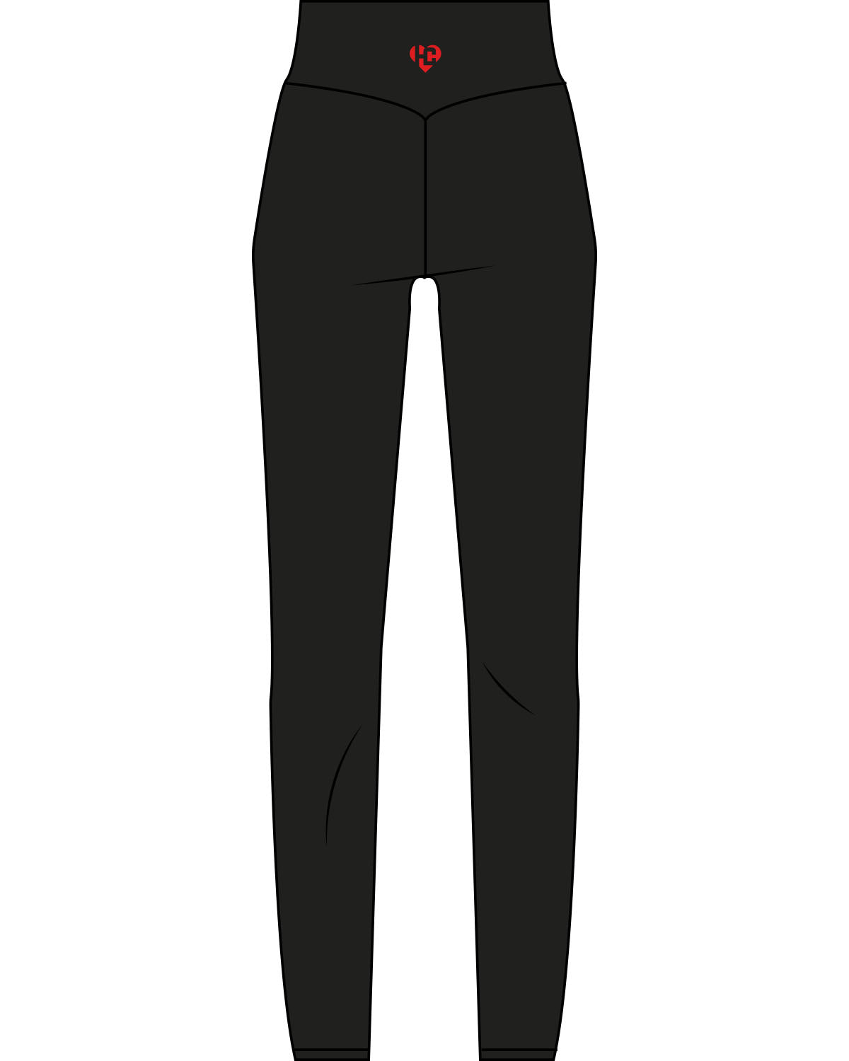 The Basic Legging - Black - HeartCore - Back Waistline - Printed - Red