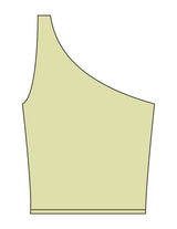The One Shoulder Tank - Yellow - Mantra - Center Chest Stacked - Printed - White