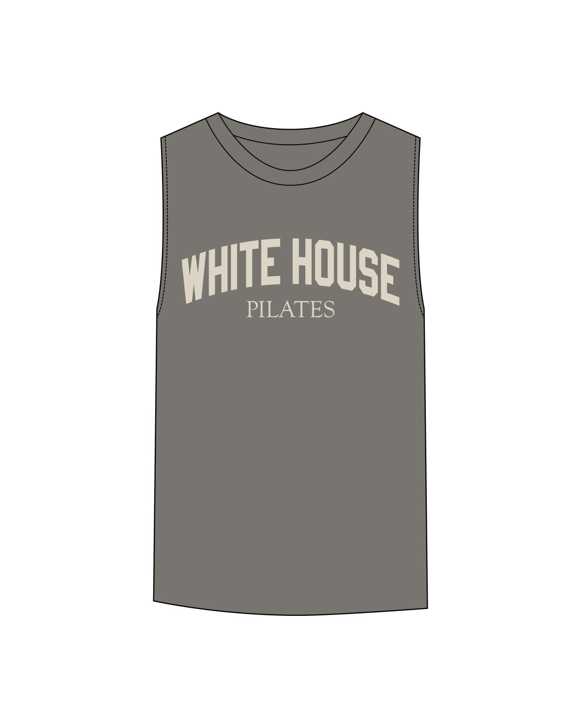 White House Pilates Womens Heavyweight Tank - Washed Gray