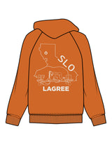 The Mens Hoodie - Cinnamon - Powerhouse Fitness - Front Upper Pocket & Full Back - Printed - Off White