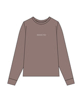 The Unisex Midweight Long Sleeve - Espresso - REKINECTED - Center Chest - Printed - White