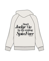 The Mens Hoodie - Bone - ZENERGY CYCLING - Right Corner Pocket & Center Back - Printed - Charcoal