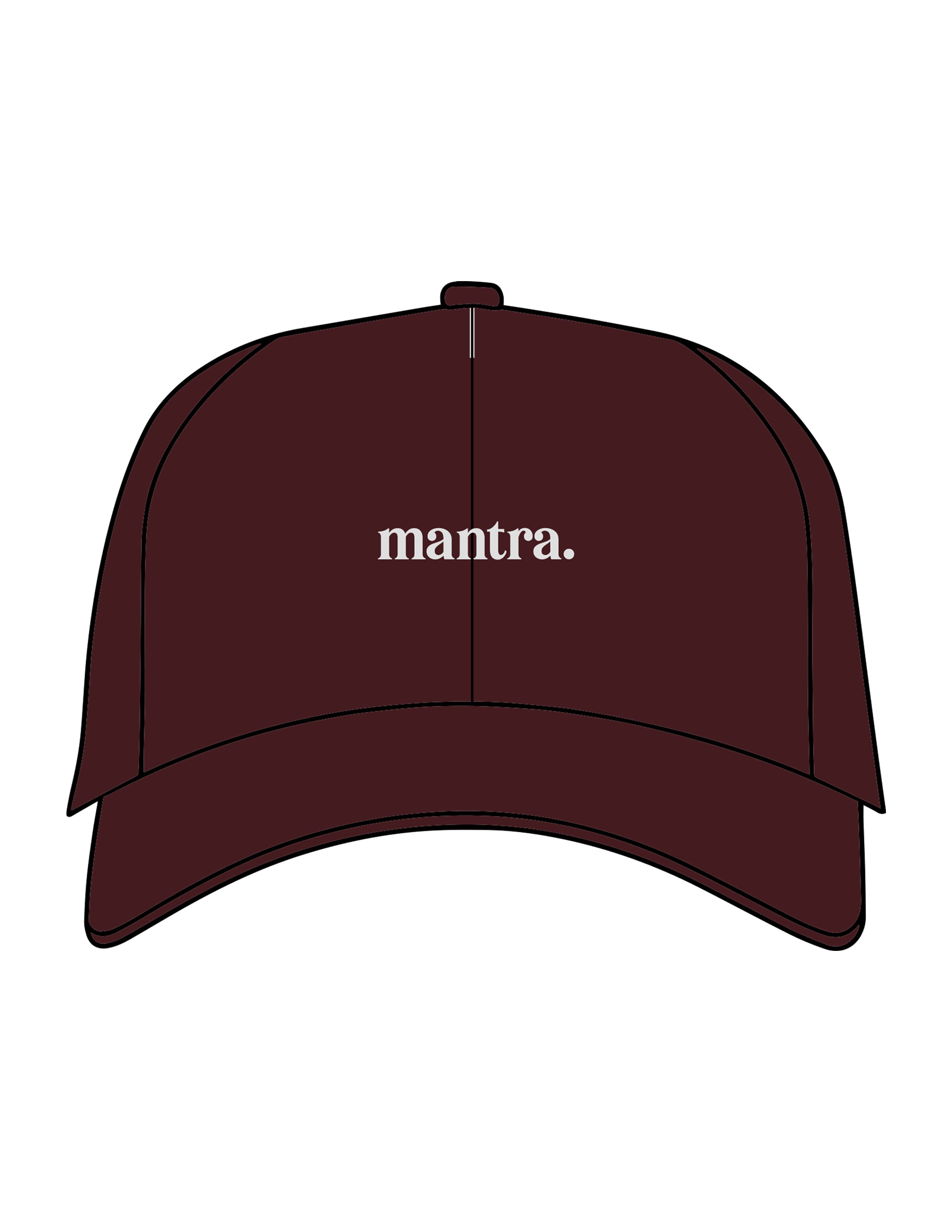 The Dad Hat - Maroon - Mantra - Center Crown - Embroidered - Off White
