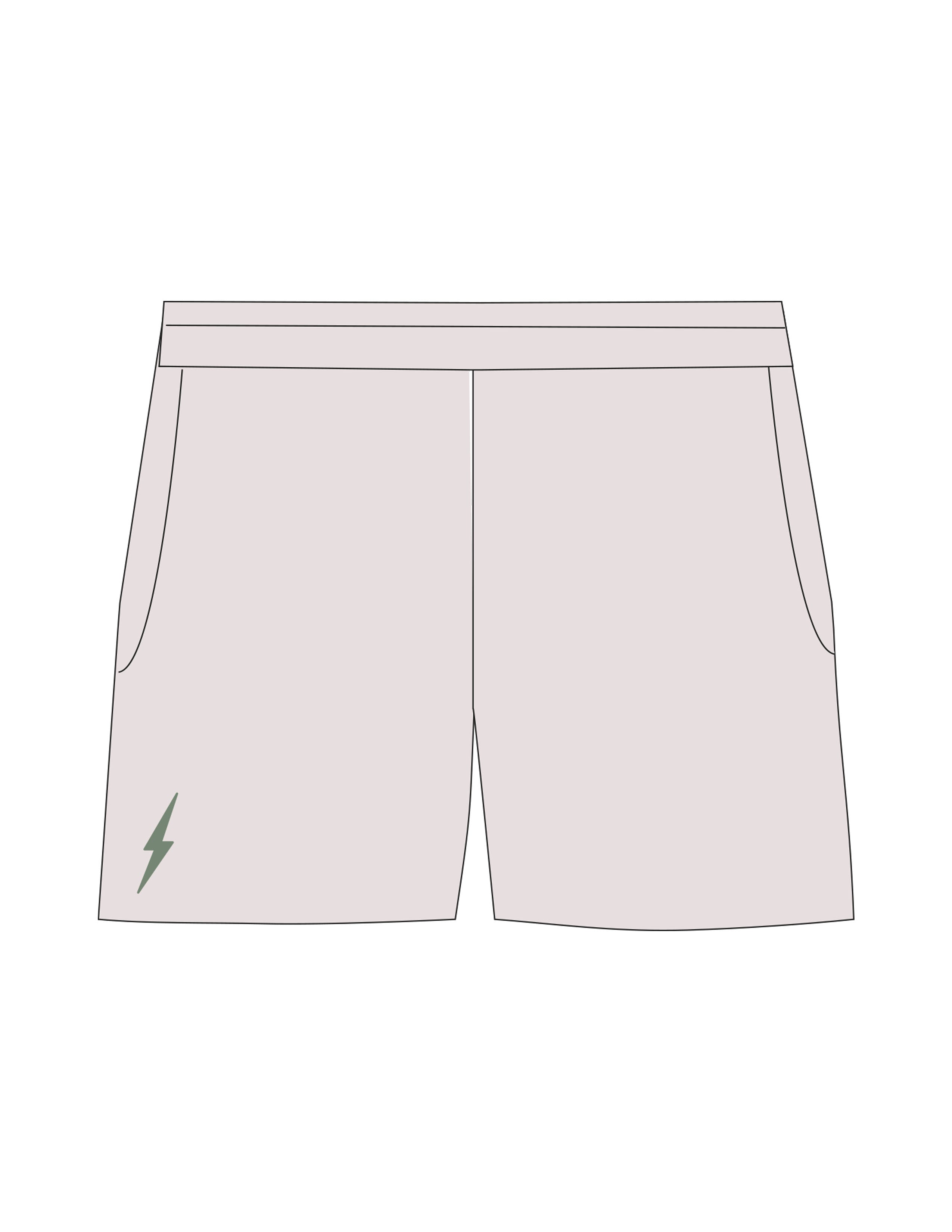 The Womens Sweat Shorts - Bone - RECHARGED PILATES - Front Right Leg - Printed - Sage