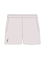 The Womens Sweat Shorts - Bone - RECHARGED PILATES - Front Right Leg - Printed - Sage