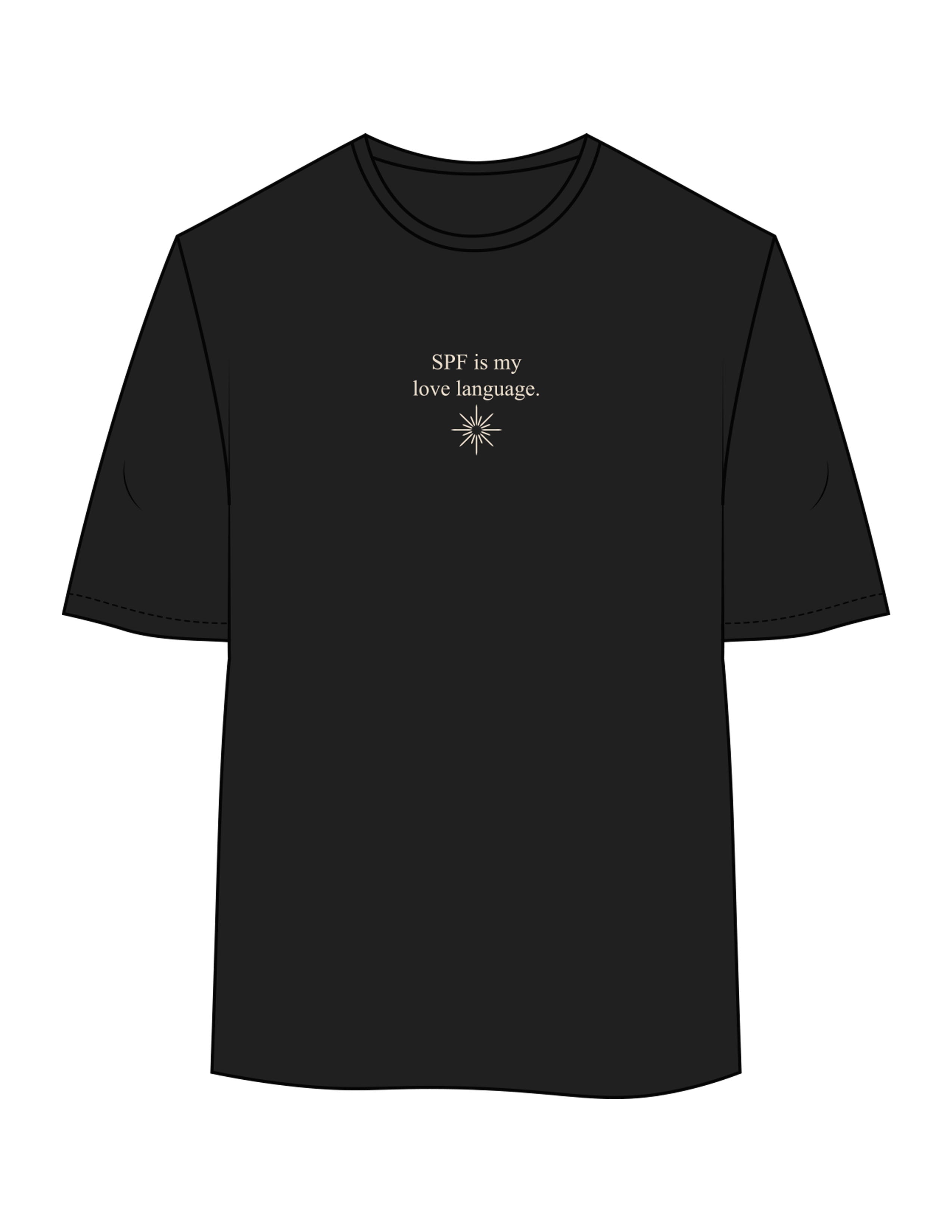The Womens Oversized Tee - Black - Rustic Roots Asthetics - Center Chest Stacked & Back Stacked - Printed - Ivory