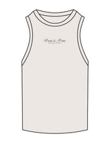 The Ribbed Full Length Tank - Bone - Rise and Tone - Center chest Stacked - Embroidered - Brown